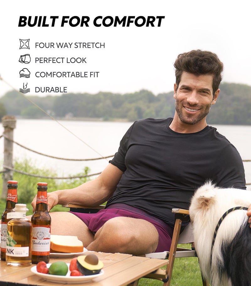 DAVID ARCHY Men's Underwear Ultra Soft Modal Support Pouch Trunks Moisture Wicking Boxer Briefs for Men 4 Packs (XL, Black) - Image 4